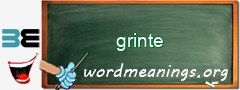 WordMeaning blackboard for grinte